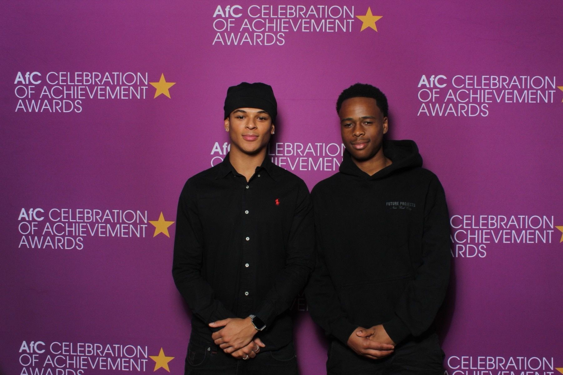 Jaydan with his first mentee Yusuf at the AfC Celebration of Achievement Awards